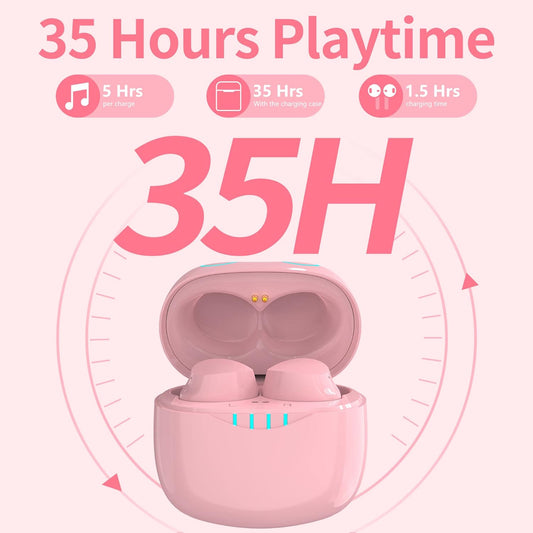 Auriculares Inalámbricos Bluetooth Rosa – 36 Horas, Impermeables IPX5