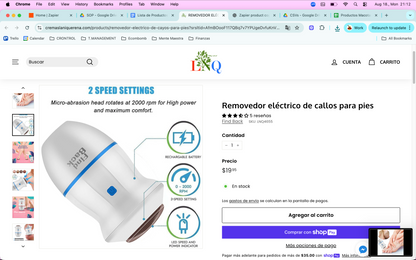 Removedor Eléctrico de Callos para Pies