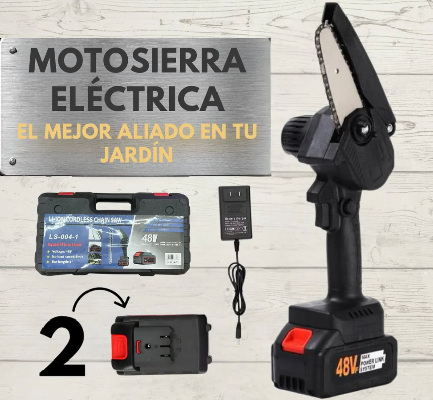 Motosierra Eléctrica Mano 48V Recargable